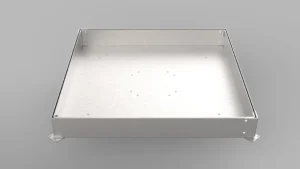 Modern kentsel alanlar ve peyzaj projeleri için peyzaj entegreli, taş dolgulu gizli metal müdahale kapağı uygulaması