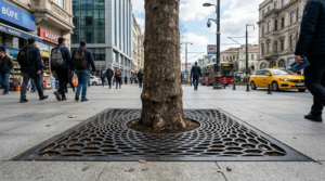Dış mekan koşullarına uygun, dayanıklı S235JR çelik, korozyona dirençli paslanmaz çelik ve hafif alüminyum gibi farklı malzeme seçenekleriyle üretilen, tercih ettiğiniz RAL renk kodunda boyanan ağaç dibi ızgaraları. TSE kalite standartlarında üretim.