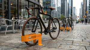 Modern şehir projeleri için tasarlanan STEECORP STC-BYC metal bisiklet durağı uygulaması.