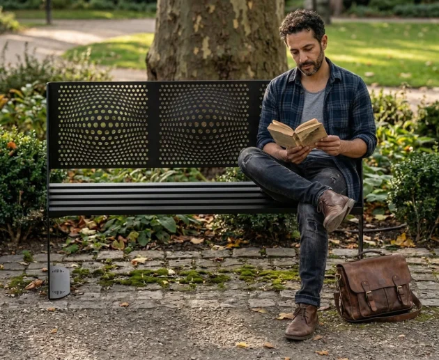 Modern projeler için tasarlanan STEECORP endüstriyel bank metal oturma ünitesi uygulaması