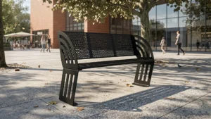 Modern projeler için tasarlanan STEECORP endüstriyel bank metal oturma ünitesi uygulaması