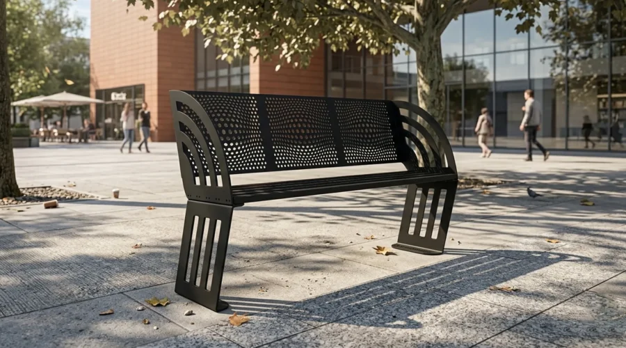 Modern projeler için tasarlanan STEECORP endüstriyel bank metal oturma ünitesi uygulaması