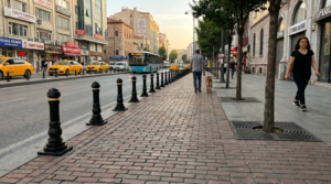 STEECORP kompozit baba sınır elemanı modeli ve kaldırım montaj detayı.